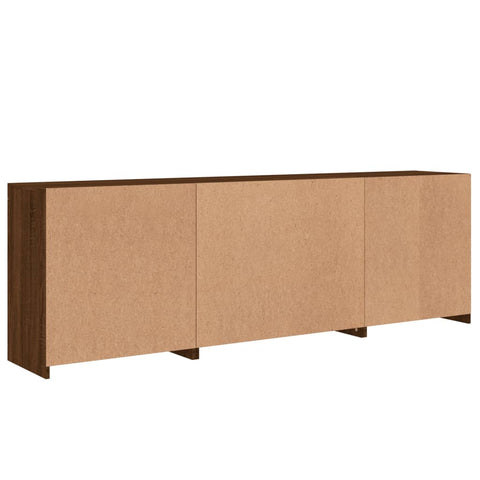 Sideboard mit LED-Leuchten Braun Eichen-Optik 202x37x67 cm