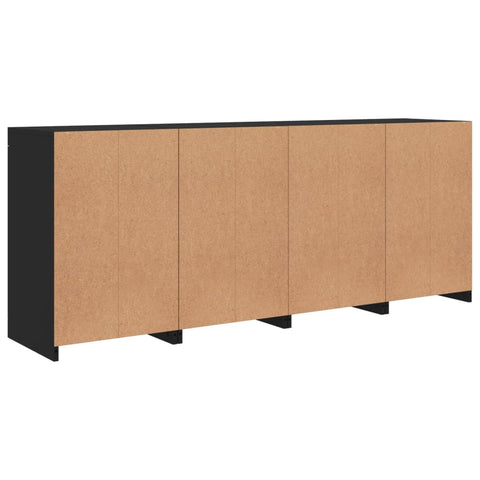 vidaXL Sideboard mit LED-Leuchten Schwarz 164x37x67 cm