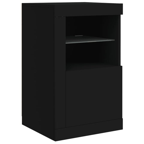 vidaXL Sideboard mit LED-Leuchten Schwarz 164x37x67 cm