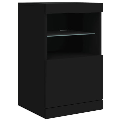 vidaXL Sideboard mit LED-Leuchten Schwarz 164x37x67 cm