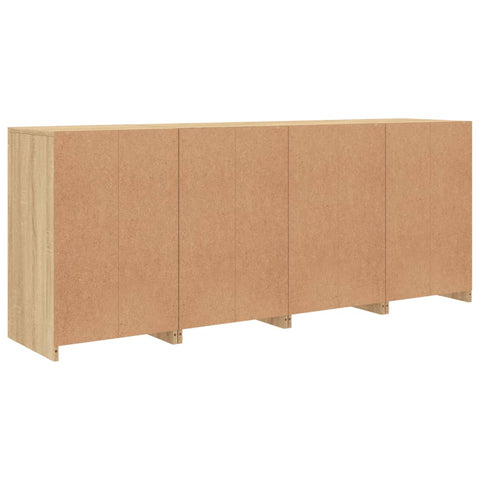 vidaXL Sideboard mit LED-Leuchten Sonoma-Eiche 164x37x67 cm