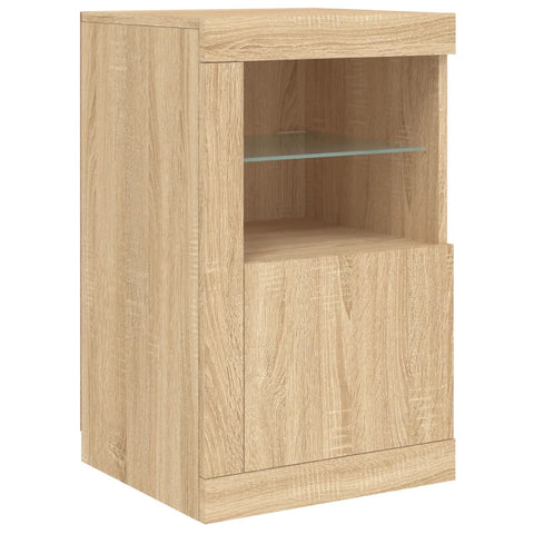 vidaXL Sideboard mit LED-Leuchten Sonoma-Eiche 164x37x67 cm