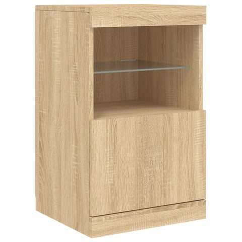 vidaXL Sideboard mit LED-Leuchten Sonoma-Eiche 164x37x67 cm