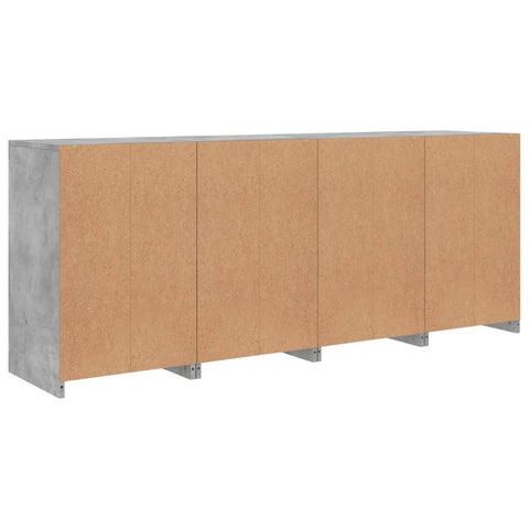 vidaXL Sideboard mit LED-Leuchten Betongrau 164x37x67 cm