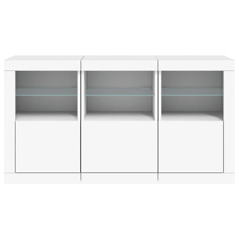 Sideboard mit LED-Leuchten Weiß 123x37x67 cm