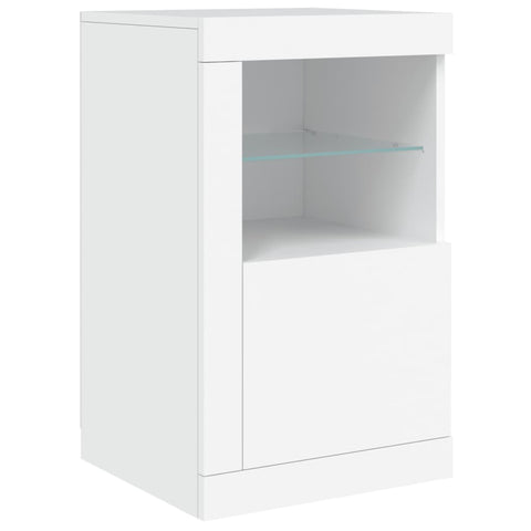 Sideboard mit LED-Leuchten Weiß 123x37x67 cm