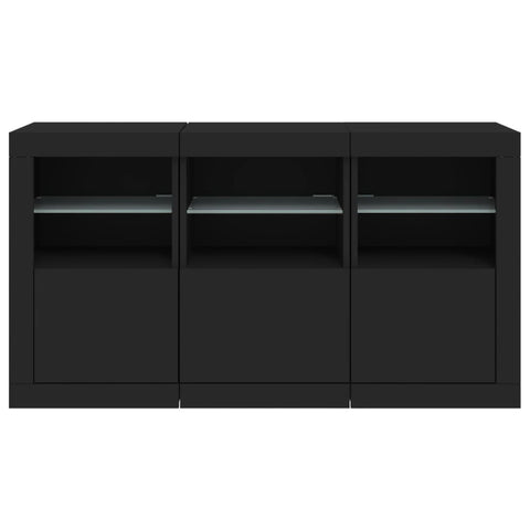 Sideboard mit LED-Leuchten Schwarz 123x37x67 cm