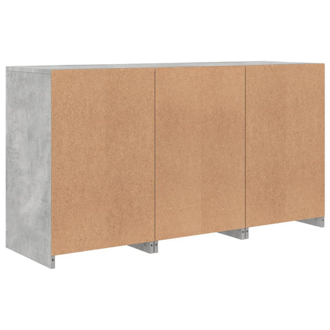 Sideboard mit LED-Leuchten Betongrau 123x37x67 cm