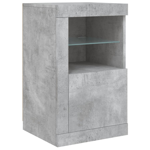 Sideboard mit LED-Leuchten Betongrau 123x37x67 cm