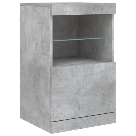 Sideboard mit LED-Leuchten Betongrau 123x37x67 cm