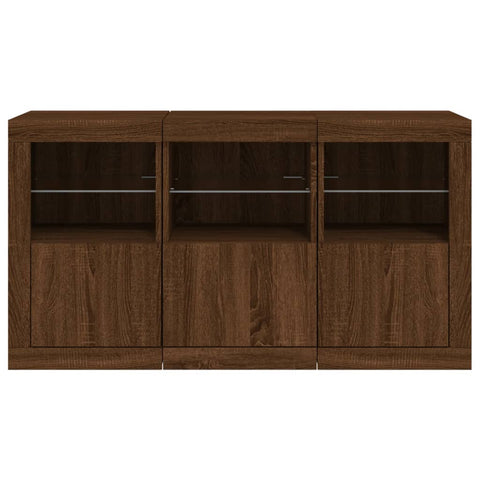 Sideboard mit LED-Leuchten Braun Eichen-Optik 123x37x67 cm