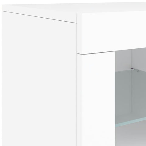 Sideboard mit LED-Leuchten Weiß 142,5x37x67 cm