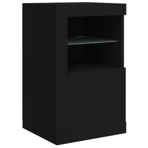 Sideboard mit LED-Leuchten Schwarz 142,5x37x67 cm