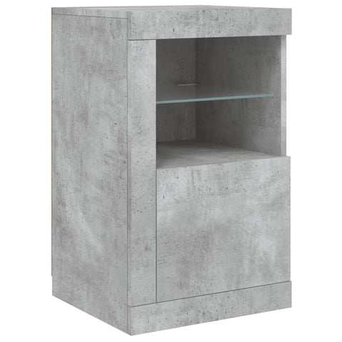 Sideboard mit LED-Leuchten Betongrau 142,5x37x67 cm