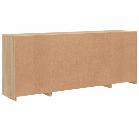 vidaXL Sideboard mit LED-Leuchten Sonoma-Eiche 163x37x67 cm