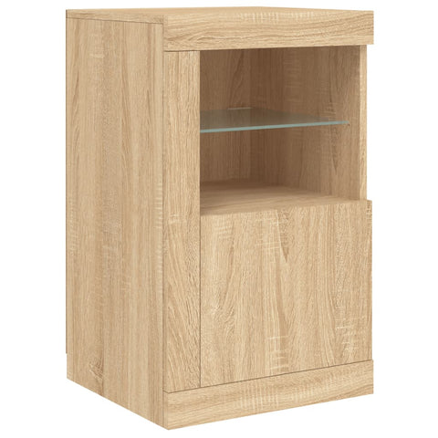 vidaXL Sideboard mit LED-Leuchten Sonoma-Eiche 163x37x67 cm