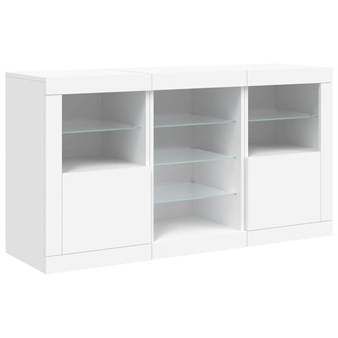 Sideboard mit LED-Leuchten Weiß 123x37x67 cm