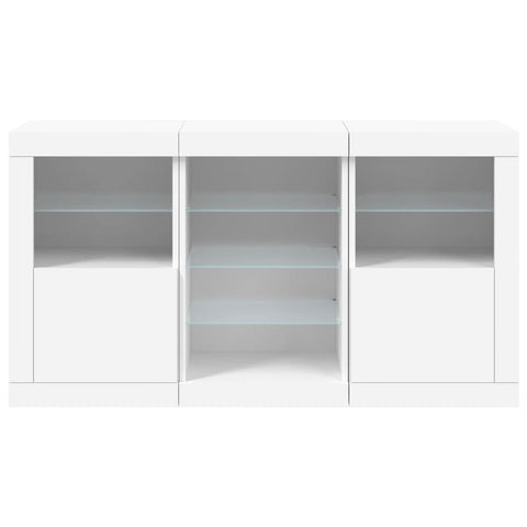 Sideboard mit LED-Leuchten Weiß 123x37x67 cm