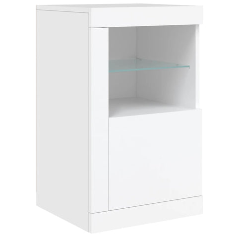 Sideboard mit LED-Leuchten Weiß 123x37x67 cm