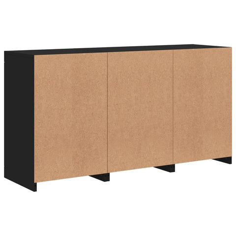 vidaXL Sideboard mit LED-Leuchten Schwarz 123x37x67 cm