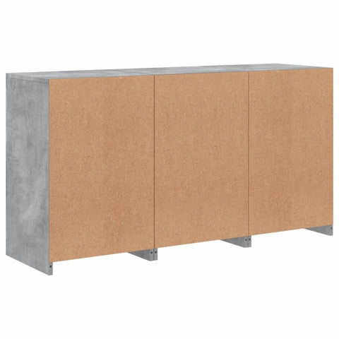 vidaXL Sideboard mit LED-Leuchten Betongrau 123x37x67 cm