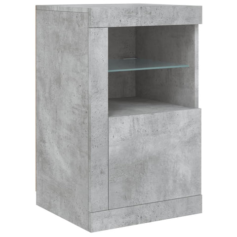 vidaXL Sideboard mit LED-Leuchten Betongrau 123x37x67 cm