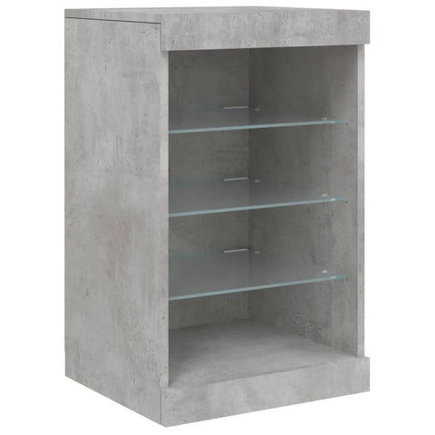 vidaXL Sideboard mit LED-Leuchten Betongrau 123x37x67 cm