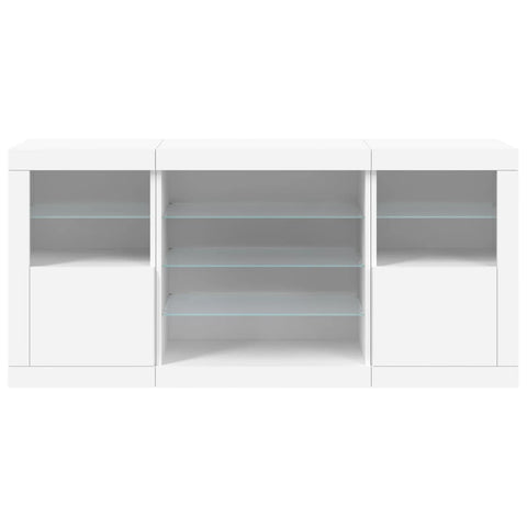 vidaXL Sideboard mit LED-Leuchten Weiß 142,5x37x67 cm