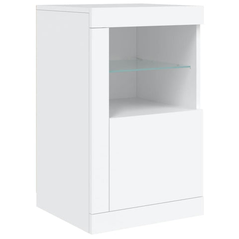 vidaXL Sideboard mit LED-Leuchten Weiß 142,5x37x67 cm