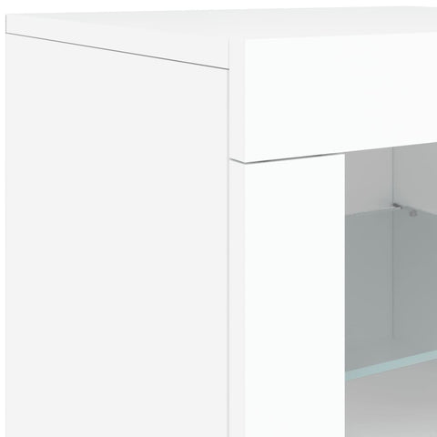 vidaXL Sideboard mit LED-Leuchten Weiß 142,5x37x67 cm