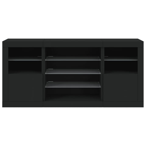 Sideboard mit LED-Leuchten Schwarz 142,5x37x67 cm