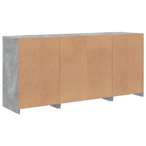 Sideboard mit LED-Leuchten Betongrau 142,5x37x67 cm