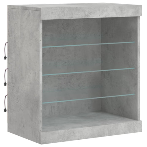 Sideboard mit LED-Leuchten Betongrau 142,5x37x67 cm