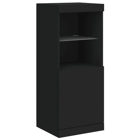 vidaXL Sideboards mit LED-Leuchten 3 Stk. Schwarz Holzwerkstoff