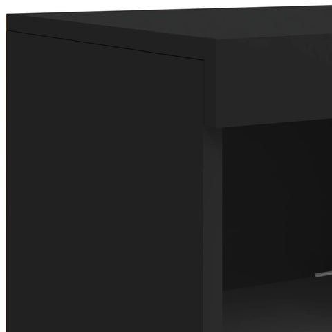 vidaXL Sideboards mit LED-Leuchten 3 Stk. Schwarz Holzwerkstoff