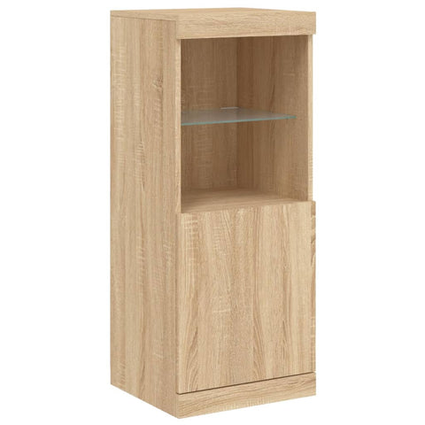 vidaXL Sideboards mit LED-Leuchten 3 Stk. Sonoma-Eiche Holzwerkstoff