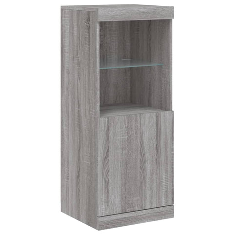 vidaXL Sideboards mit LED-Leuchten 3 Stk. Grau Sonoma Holzwerkstoff