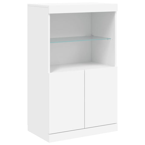 vidaXL Sideboards mit LED-Leuchten 3 Stk. Weiß Holzwerkstoff