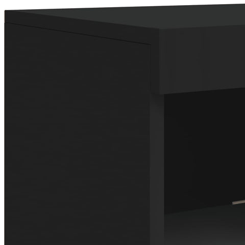 vidaXL Sideboards mit LED-Leuchten 3 Stk. Schwarz Holzwerkstoff