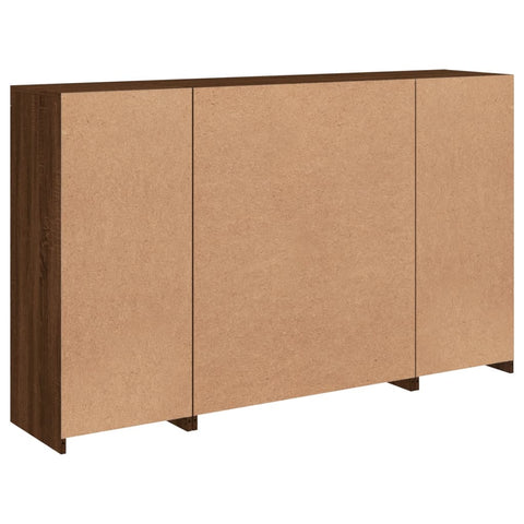 vidaXL Sideboards mit LED-Leuchten 3 Stk. Braun Eichen-Optik