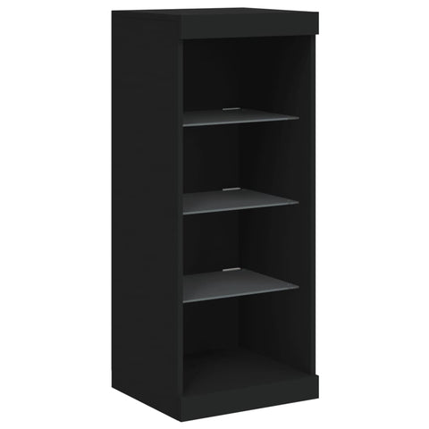 vidaXL Sideboards mit LED-Leuchten 3 Stk. Schwarz Holzwerkstoff