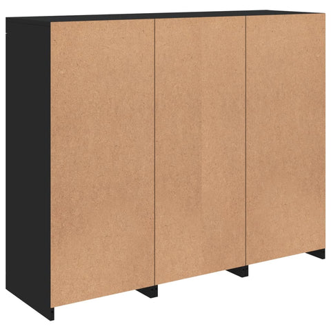 vidaXL Sideboards mit LED-Leuchten 3 Stk. Schwarz Holzwerkstoff