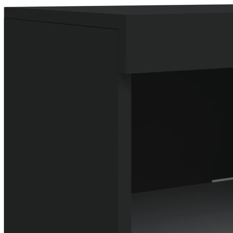 vidaXL Sideboards mit LED-Leuchten 3 Stk. Schwarz Holzwerkstoff