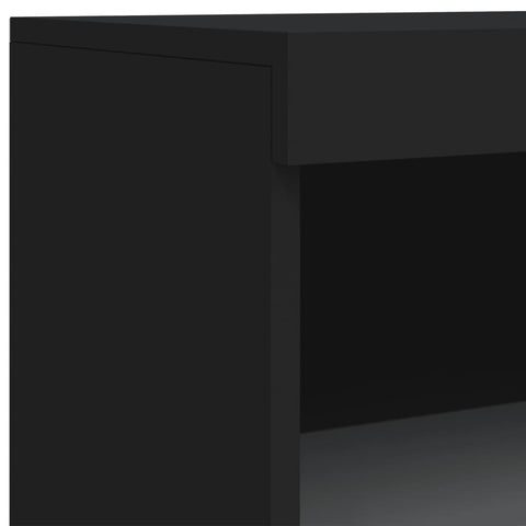 vidaXL Sideboards mit LED-Leuchten 3 Stk. Schwarz Holzwerkstoff