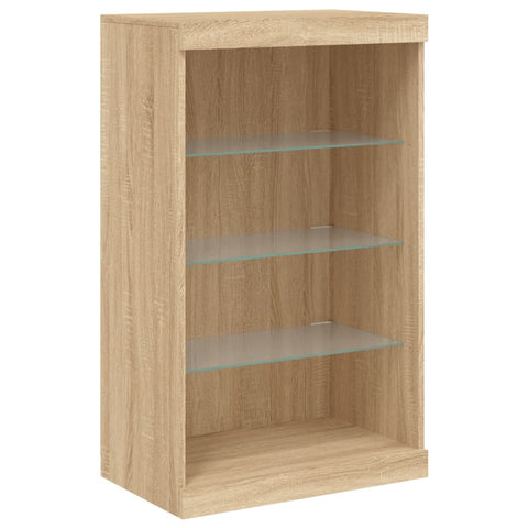 vidaXL Sideboards mit LED-Leuchten 3 Stk. Sonoma-Eiche Holzwerkstoff