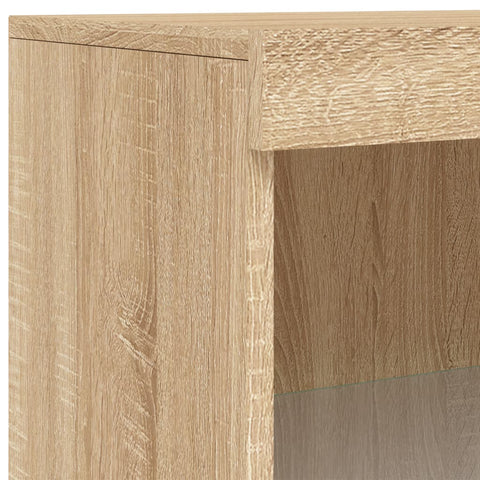 vidaXL Sideboards mit LED-Leuchten 3 Stk. Sonoma-Eiche Holzwerkstoff