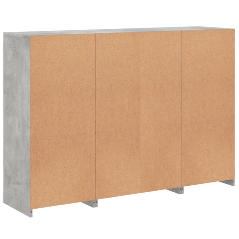 vidaXL Sideboards mit LED-Leuchten 3 Stk. Betongrau Holzwerkstoff