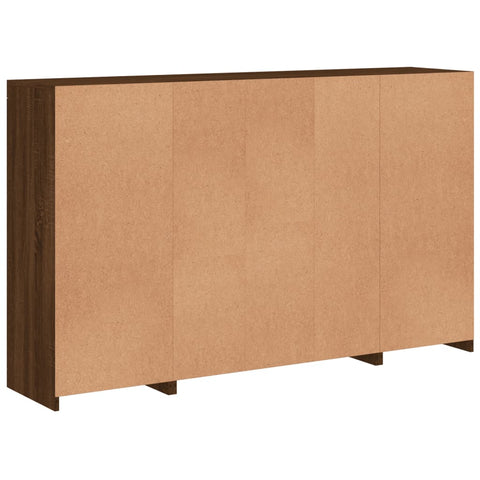 vidaXL Sideboards mit LED-Leuchten 3 Stk. Braun Eichen-Optik