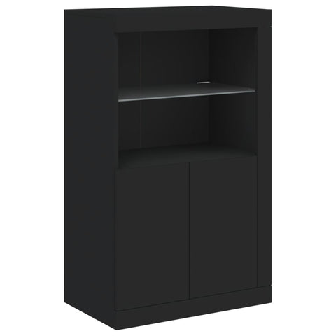 vidaXL Sideboard mit LED-Leuchten Schwarz 162x37x100 cm