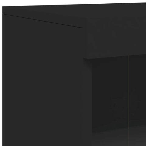 vidaXL Sideboard mit LED-Leuchten Schwarz 162x37x100 cm